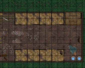 Frontier Barn (A) Battle Map for TTRPG/VTT, (1 Floor and Hayloft).