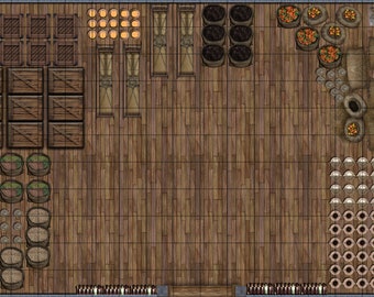 City Warehouse (A) Battle Map for TTRPG/VTT, (1 Floor).