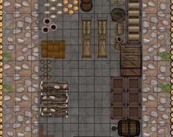 Frontier Granary (A) Battle Map for TTRPG/VTT, (1 Floor and Roof).