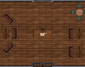 Castle Parlor (A) Battle Map for TTRPG/VTT, (1 Floor).