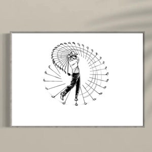 gift for boys, sports poster, golf swing art for office , golf print, PGA tour, travel art, golf gift, retro sports poster, digital download