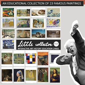 Cartões educativos de história da arte para crianças, PDF para impressão, educação domiciliar, jogo educativo, impressão para educação domiciliar, aprendizagem, história da arte