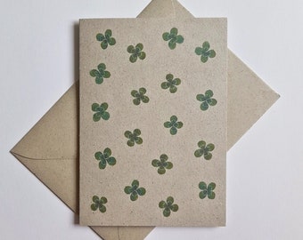 Carte Clover Lucky Clover Grass Paper Eco - avec enveloppe