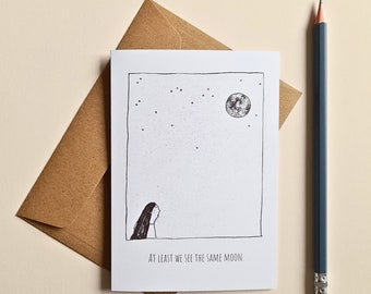 Carte de vœux Moon Longing avec enveloppe