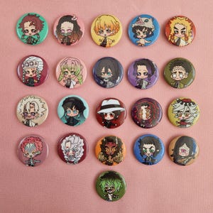 Insignias de botón Demon Slayer Kimetsu No Yaiba Chibi