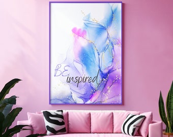 Decoración colorida del Ministerio del Interior motivacional, arte de pared imprimible, cita motivacional vibrante, impresión de arte digital motivacional, descarga digital