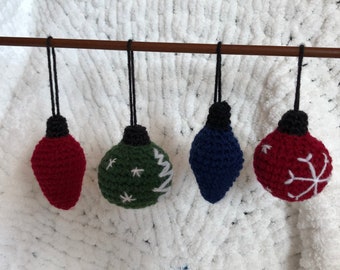 Lightbulb & Bauble Ornament Crochet Pattern
