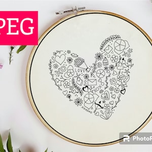 Valentine Heart Embroidery Pattern
