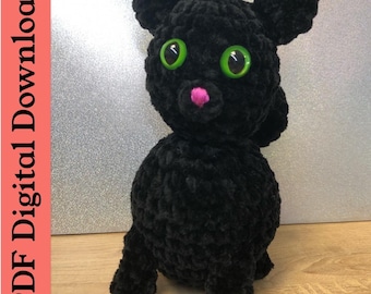 Zazzles the Cat Crochet Pattern: Halloween Black Cat