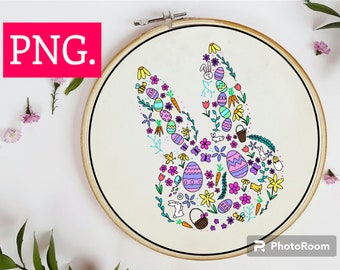 Easter Bunny (customizable Embroidery Pattern) - Instant Download - Etsy