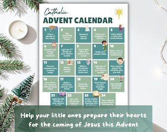 Calendario de Adviento católico para niños: calendario de actividades imprimible