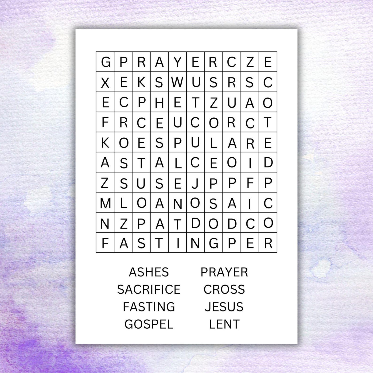 Ash Wednesday Children's Worksheets, Bible Craft for Kids, Printable ...