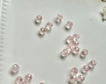 Pink Glass Beads, 6mm, DIY Jewelry Making