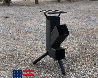 Rocket Stove - Outdoors - Wood Burning - Hunting - Portable - Cooking Food - Gift - Camping