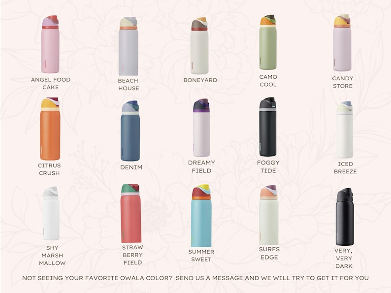 Magnolia Flower Engraved 32oz Tumbler | Owala FreeSip Water Bottle | Insulated Custom Engraved |Travel Mug | Gifts for Her | Mother's Day image 4