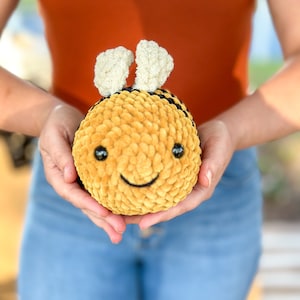 Handmade Bumble Bee Plushie | Crochet Bee Plushie Toy | ZomBee Halloween Gift |  Amigurumi