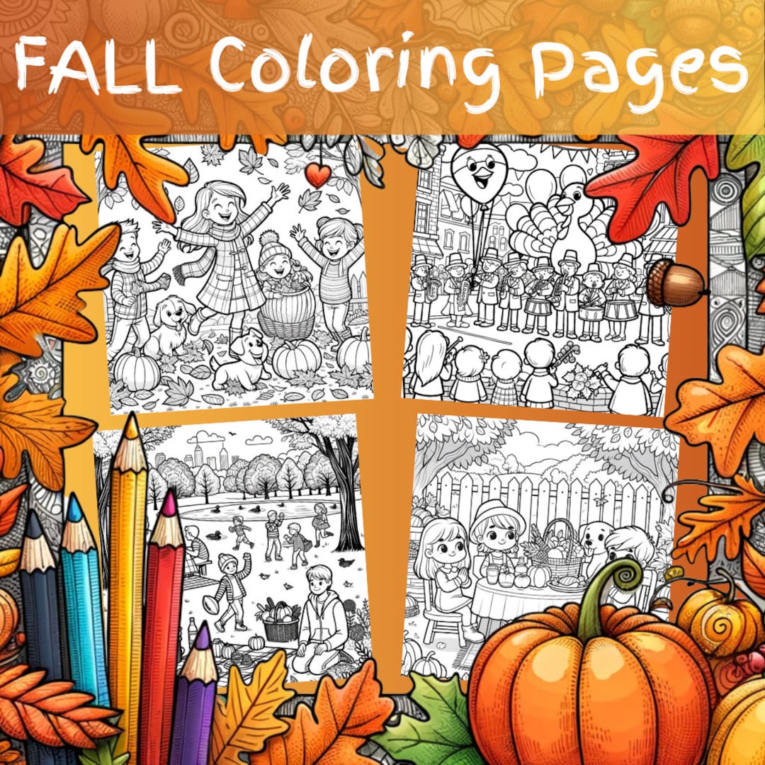Digital Fall Coloring Book - Etsy