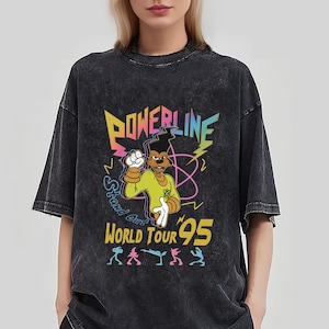 Retro Powerline Stand Out World Tour 95 Comfort Colors Shirt, Disney A Goofy Movie Washed T-shirt, Disney World Disneyland Family Vacation