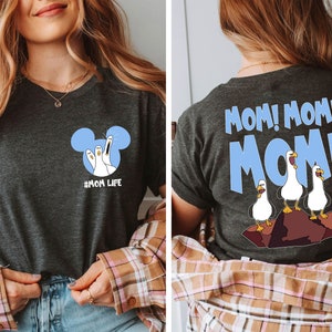 Two Sided Mom Mom Mom Seagulls Finding Nemo Comfort Colors Shirt, Mom Life Mickey Ear Funny T-shirt, Disney Mother's Day Gift, Mommy And Me