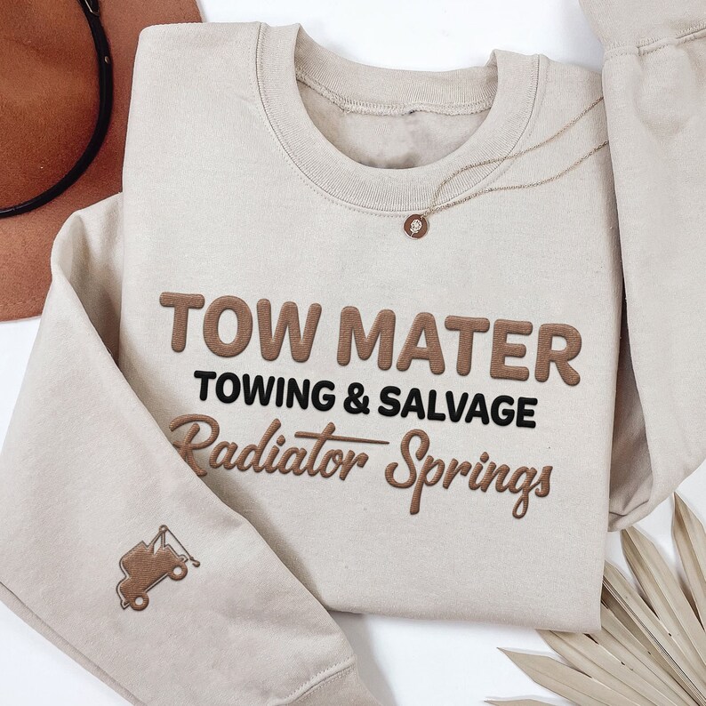 Embroidered Tow Mater Towing & Salvage Radiator Springs Sweatshirt