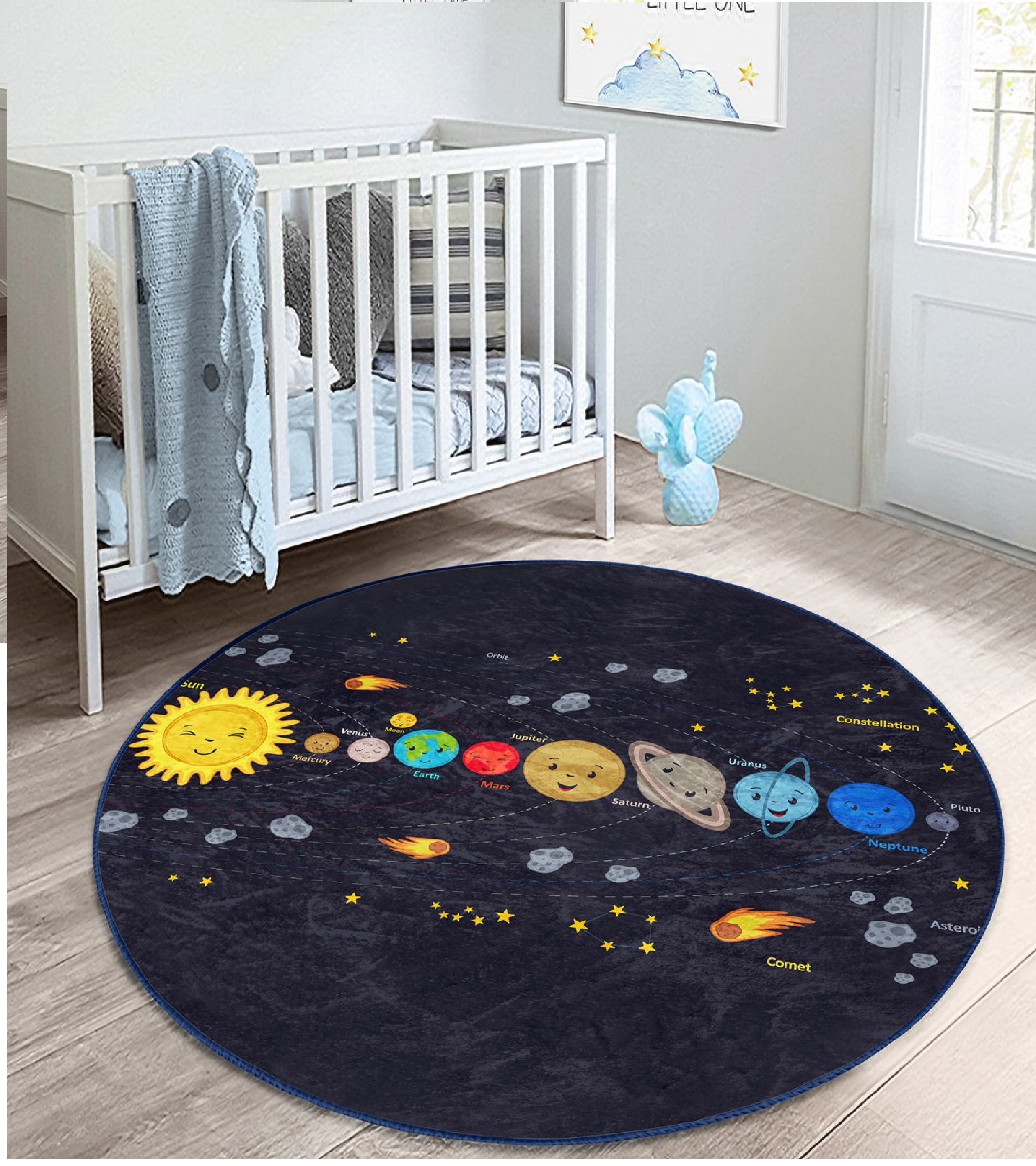 Solar Systen Rug Solar System Round Rugeducational Planet Rugslearning Themed Matspace ...