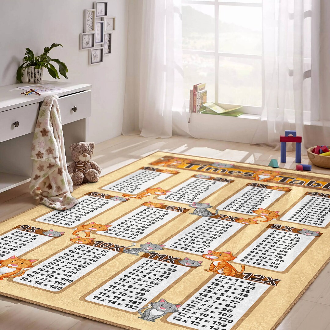 Multiplication Table Non-slip Rugeducational Rectangle Carpetcute ...