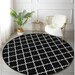 Black Geometric Round Rugogee Design Carpetabstract Shapes Carpetswhite ...