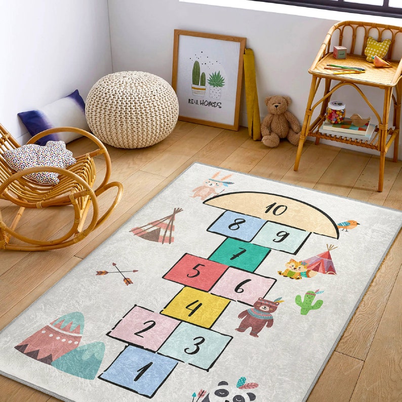 Educational Play Rugkids Activity Non-slip Matwildlife Children Room ...