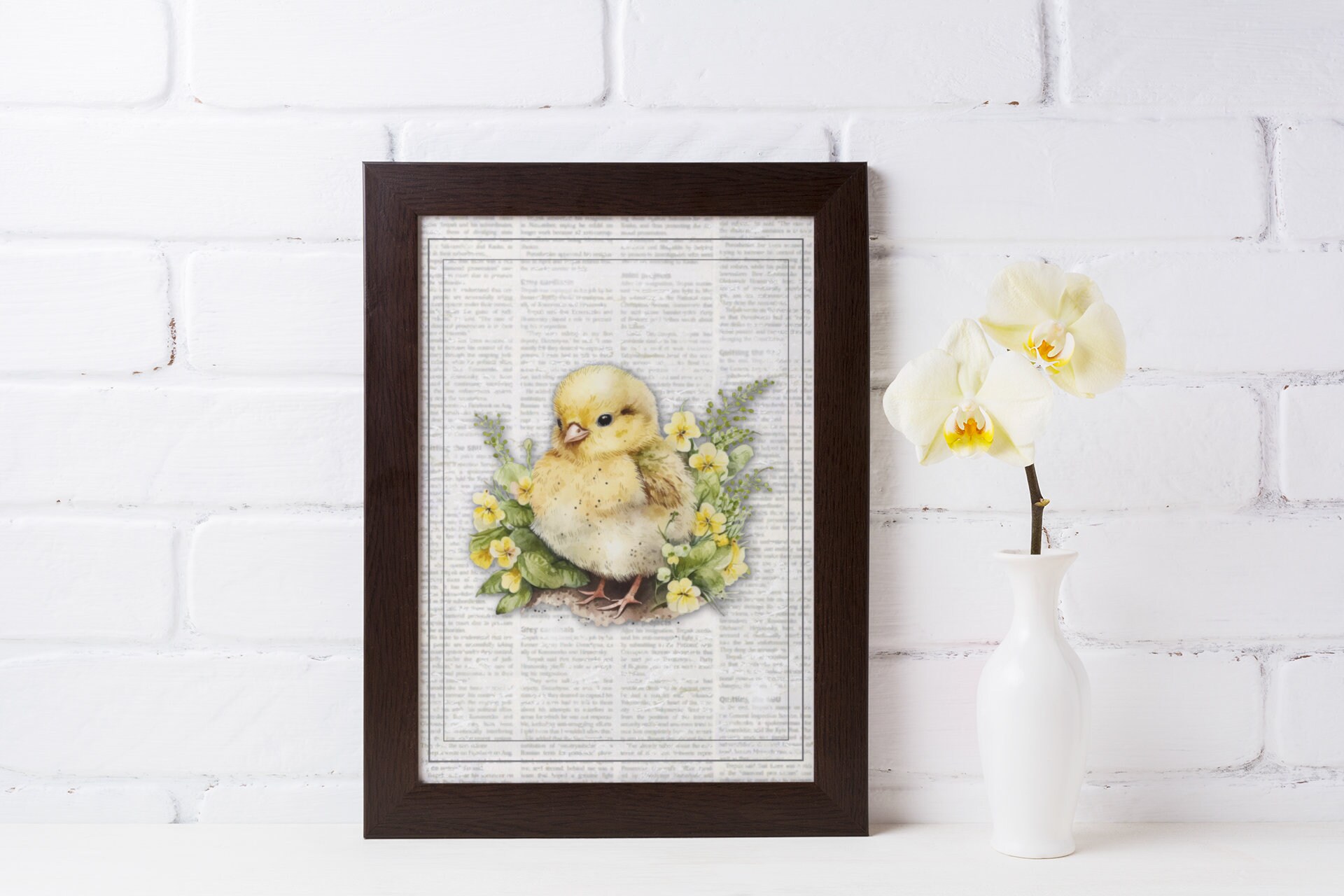 Cute Vintage Easter Wall Prints, Bunny, Chick, Raccoon, Bird, Mouse