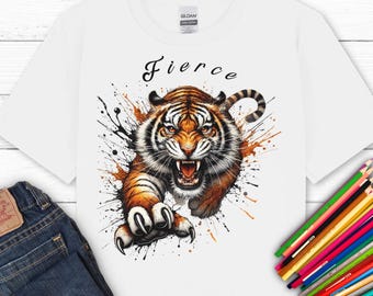 T-shirt met tijgerprint: kindershirt Safari Animal