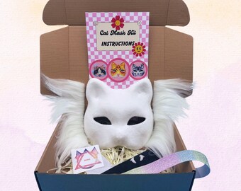 Kit de masques de chat en polaire Therian | Kit de masques de chat bricolage