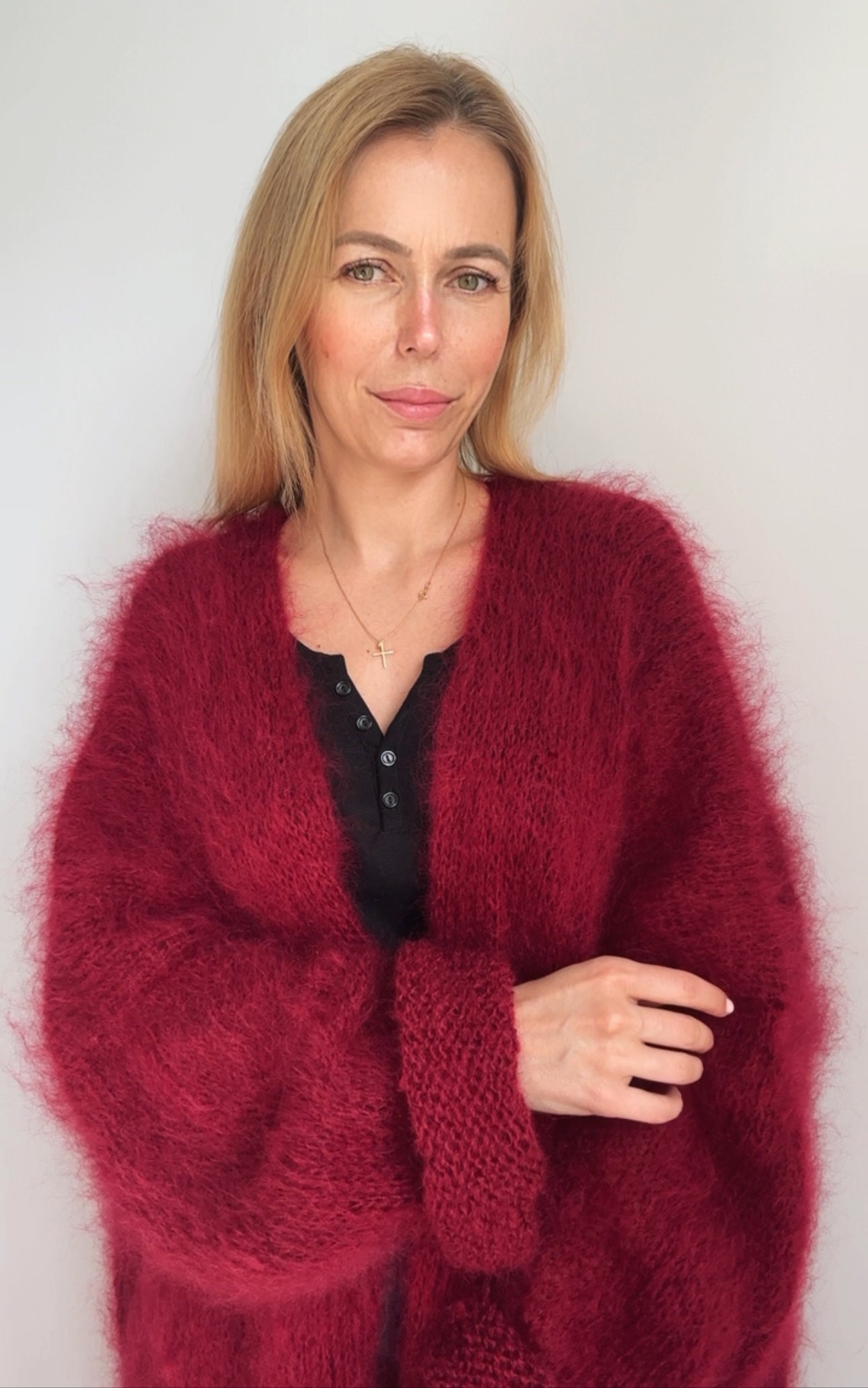 Mohair Cardigan Boho, Fluffy Oversized Cardigan, Opent Front