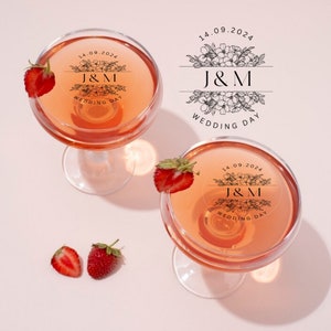 Edible clear circle drink topper for wedding, pre-cut