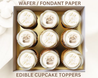 Wedding edible cupcake toppers