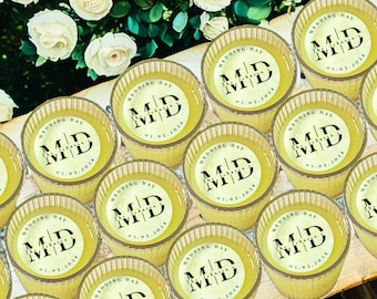 Edible wedding drink toppers, four different sizes and three different design options