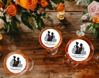 Décorations de boissons comestibles personnalisées pour les mariés, décorations de cocktails de mariage