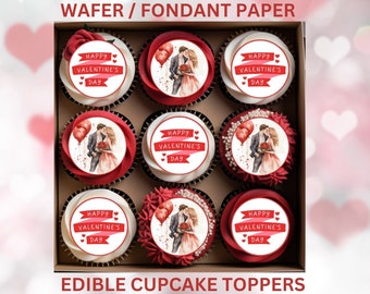 Valentinstag essbare Cupcake Toppers