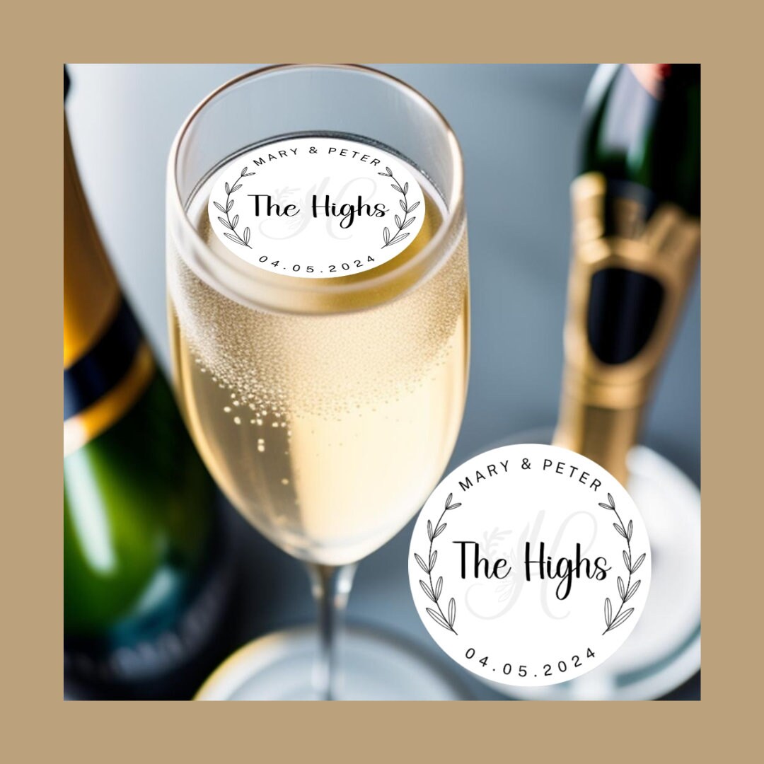 Edible wedding drink toppers, three different sizes, precut