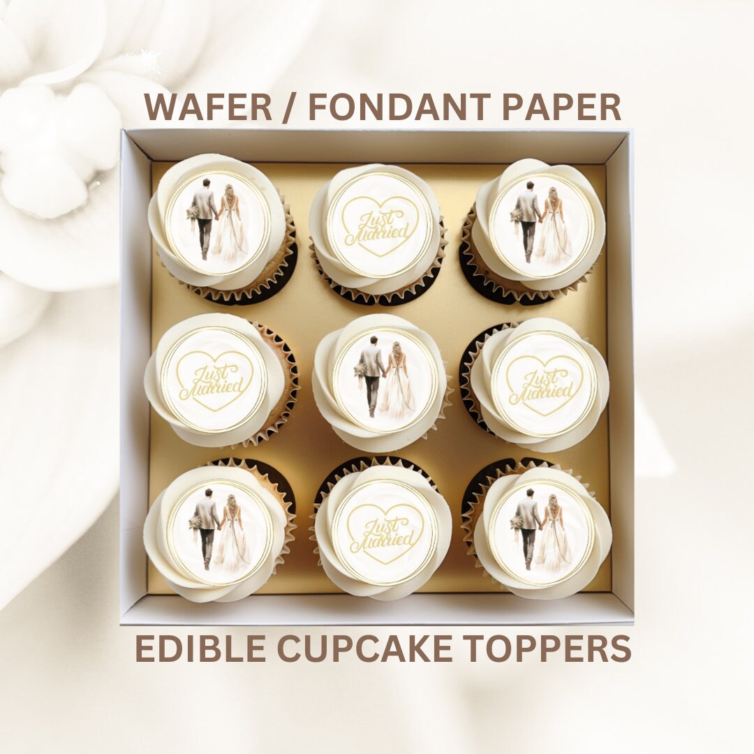 Wedding Edible Cupcake Toppers - Etsy