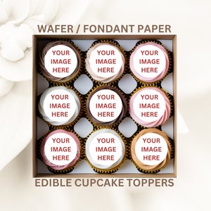 30 custom edible 1,5&#39;&#39; cupcake toppers