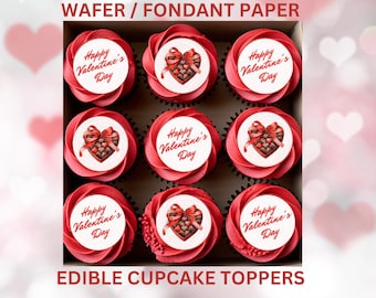 Valentinstag essbare Cupcake Toppers