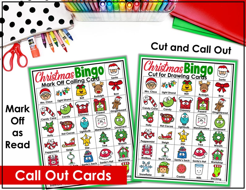 Christmas Bingo Printable Game with 26 original bingo cards, Christmas Classroom Activity, Kids or Adults Christmas Party Game image 6