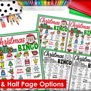 Christmas Bingo Printable Game with 26 original bingo cards, Christmas Classroom Activity, Kids or Adults Christmas Party Game image 5