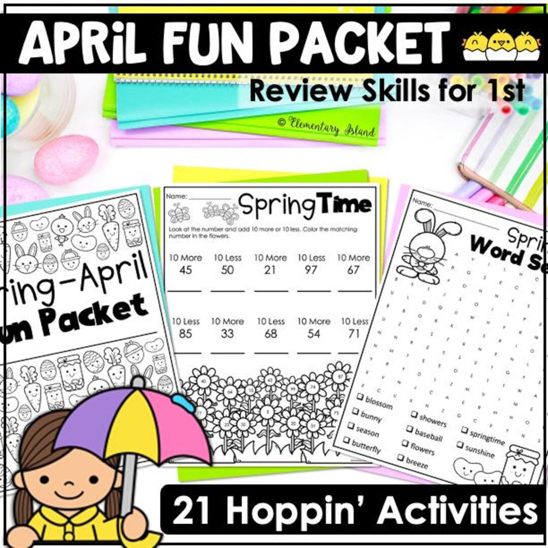 Spring Activities Kids Workbook, Fun Worksheets for Easter Classroom ...
