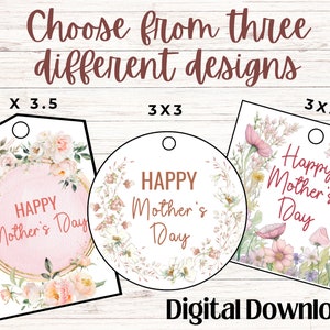 Mothers Day Gift Tag, Hang tag for Mom, 1st Mothers Day, Printable Happy Mothers Day Tags, Round tags for Mothers Day Mason Jar Topper image 3