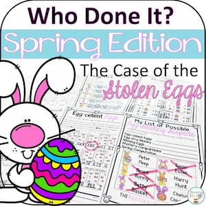 Easter Math Mystery Escape Room 2nd Grade, Math Challenge Activity, Second Grade Curriculum Printables, Easter Activity Pack Worksheets