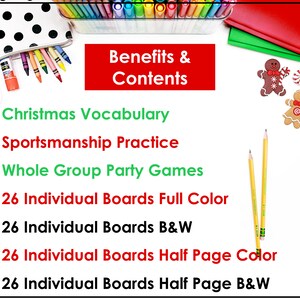 Christmas Bingo Printable Game with 26 original bingo cards, Christmas Classroom Activity, Kids or Adults Christmas Party Game image 3
