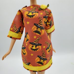 Handmade Halloween Doll Dress: Retro Mod Fashion Doll Clothes
