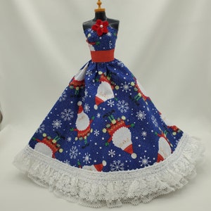 Handmade Christmas Doll Dress: 11.5 Inch Fashion Doll Clothes