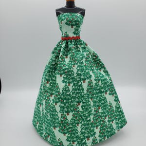 Handmade Christmas Doll Dress: Retro Mod Fashion Doll Clothes